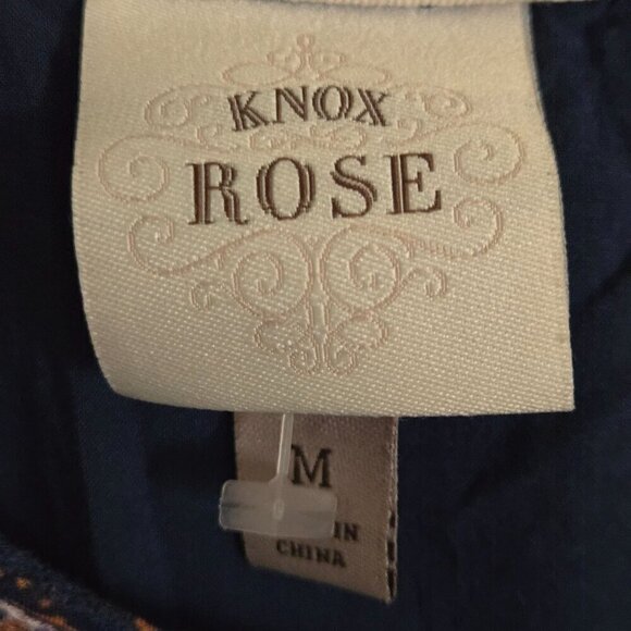 Knox Rose NWOT Blue Lavender Peasant Bohemian Floral Maxi Dress Size M - Picture 7 of 9